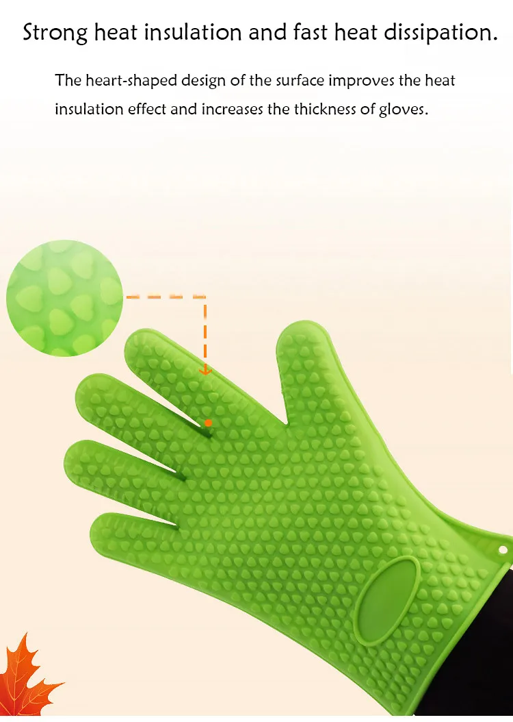 

Heart Shaped Silicone Oven Kitchen Gloves Heat Resistant Cooking BBQ Gloves Gadgets Accessories Silicone Gloves