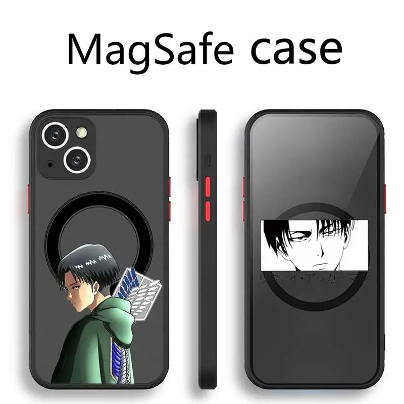 

attack on titan manga Phone Case Transparent Magsafe Magnetic Magnet For iPhone 13 12 11 Pro Max Mini Wireless Charging