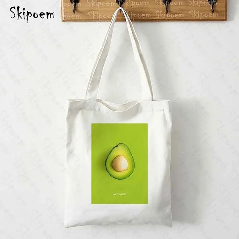 

Tote Canvas Bag Shopper Bags Messenger Large Capacity Hand Bags Female Fruit Art cute harajuku Cartoon Art Student Book Bag