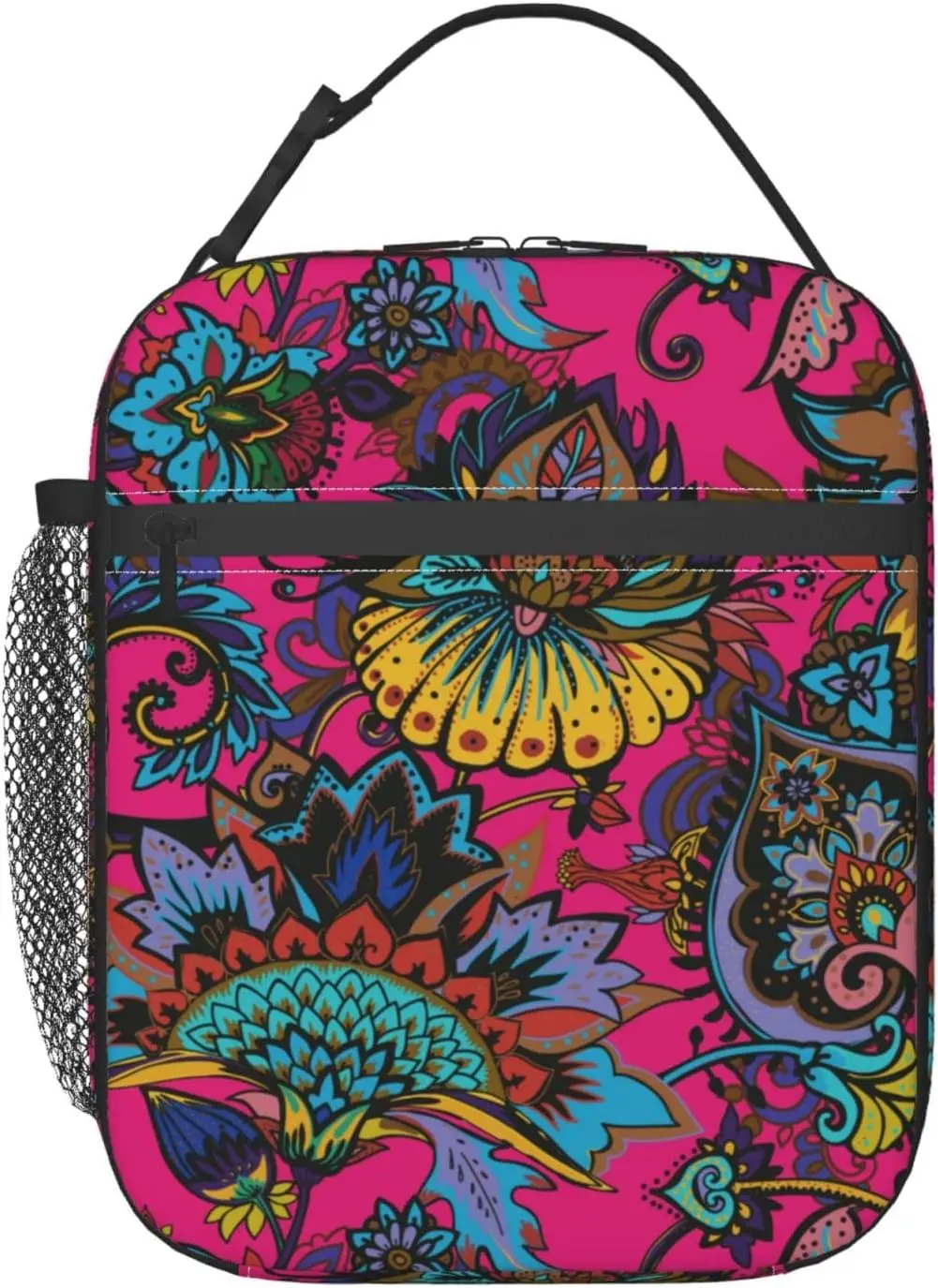 

Floral Paisley Style Lunch Bag Reusable Lunch Box Insulated Leak Proof Lunch Tote Office, Picnic, Camping, Traveling