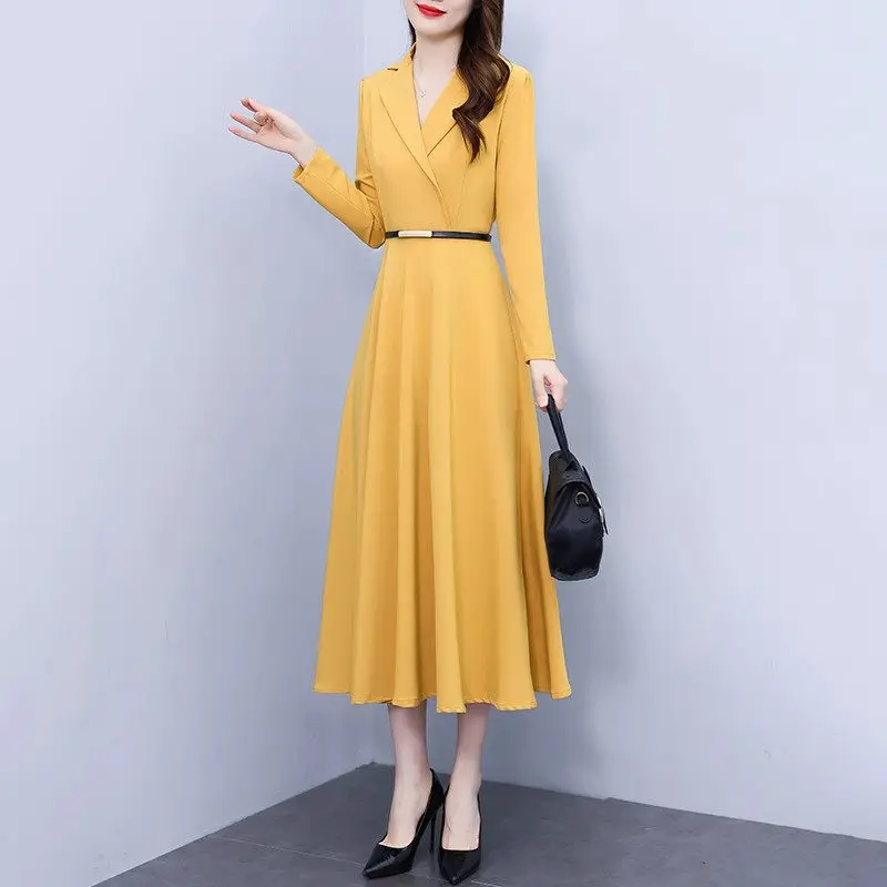 Платье в стиле Хепберн с воротником женское осеннее платье новинка 2023