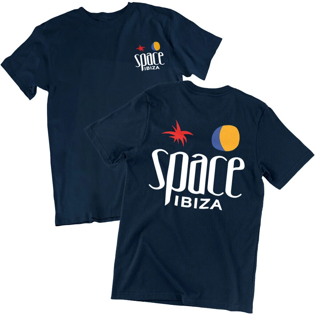 Мужская футболка с логотипом пляжного клуба Space Ibiza Темно-Синяя Женская для