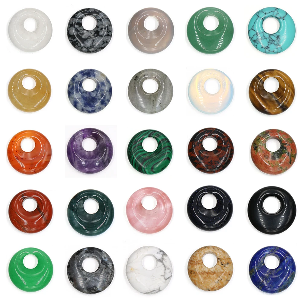 

2pcs Natural Stone Big Hole Beads Round Shape Amethysts Malaysian Jades Beads for DIY Necklace Earring Size 18mm Hole 5.5mm