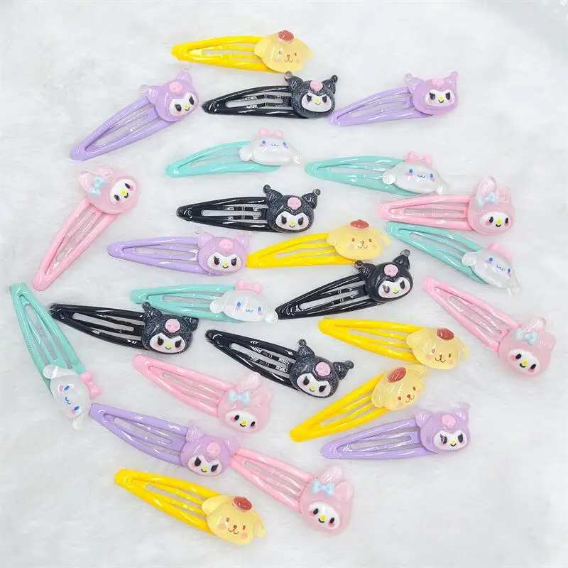 

1-5pcs Anime Sanrio Cinnamoroll BB Clip Kuromi My Melody Kids Girls Water Drop Hairpin Fashion Cute Hair Accessories Gifts