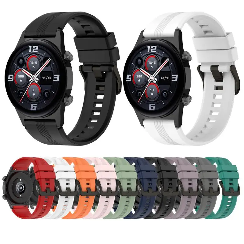 

For Honor Watch Gs3 Watchband Correa 22mm Watchstrap Silicone Strap Sweat-proof Smart Watch Band Multi-color Breathable