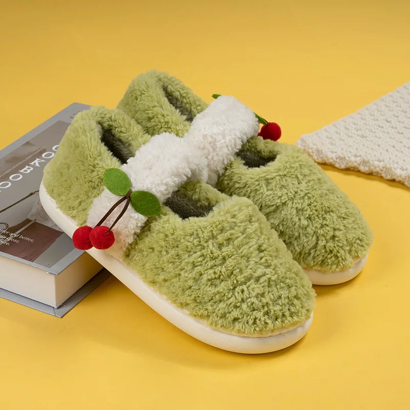 Women Slippers Winter Home Soft Slippers Women Cotton Shoes Plush Indoor Outdoor Shoes For Women Men Couple Warm Fur Slippers