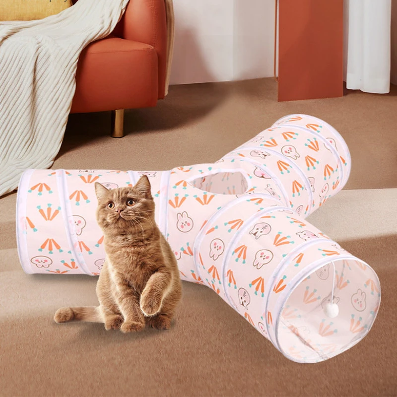 

3/4 Holes Cat Tunnel Pet Toys Collapsible Crinkle Kitten Training Interactive Kitty Toy Puppy Ferrets Rabbit Dog Play Tube