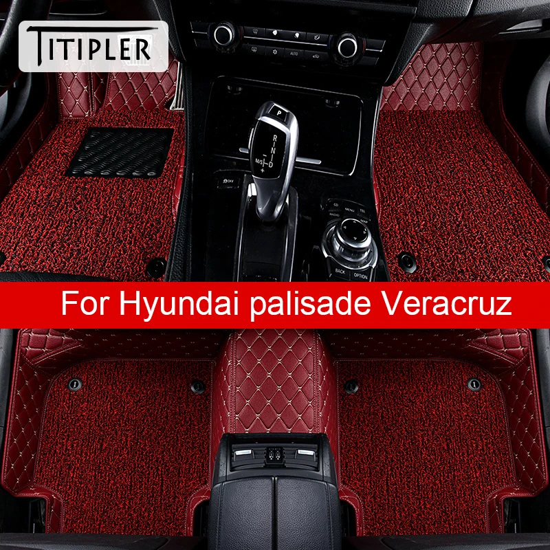 

TITIPLER Car Floor Mats For Hyundai Palisade Veracruz Foot Coche Accessories Auto Carpets