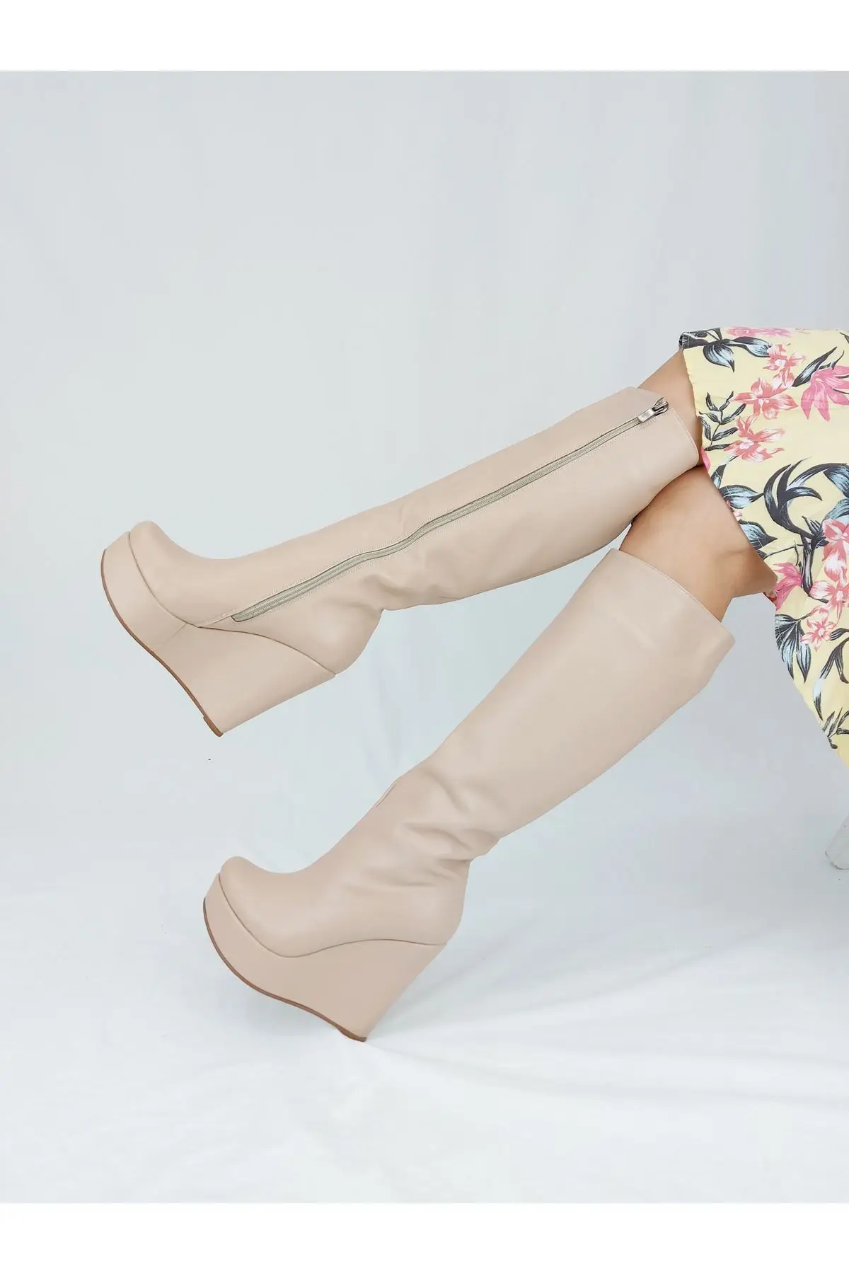 

Women's Fashion Leather elephants Heels Boots