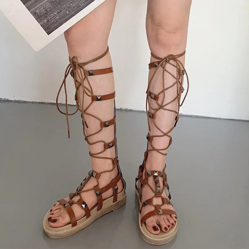 2022 Gladiator Sandals Flat Heels Ankle Strap Shoes Woman Females Square  Head Open Toe Strappy Zip Sandals Women J145 - купить по выгодной цене |  AliExpress