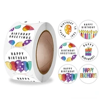 cute happy birthday stickers birthday gift decoration tag sealing label kids toys gift package scrapbooking supplies stickers