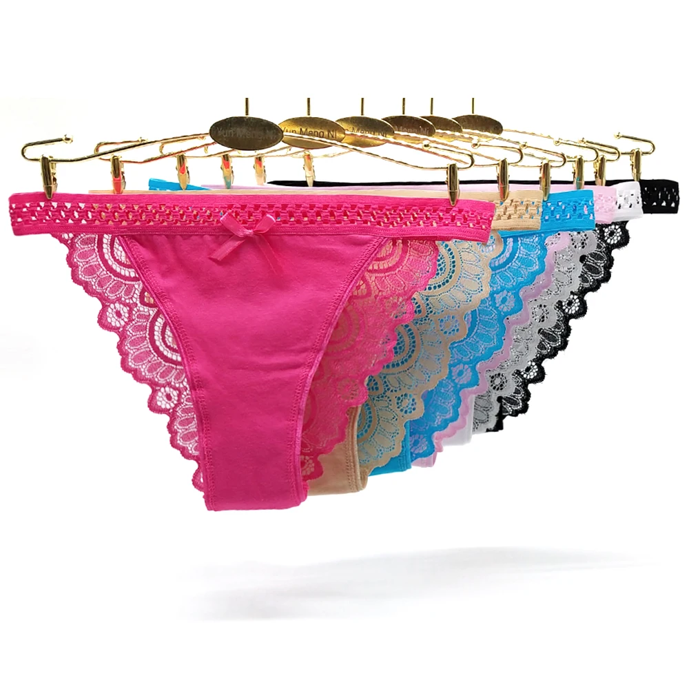 

Ladies Underwear Women Lingerie Femme 2021 Fashion New Pink Lace Panties Sexy Bragas Mujer Culotte Female Woman Briefs 6 Pcs/Lot