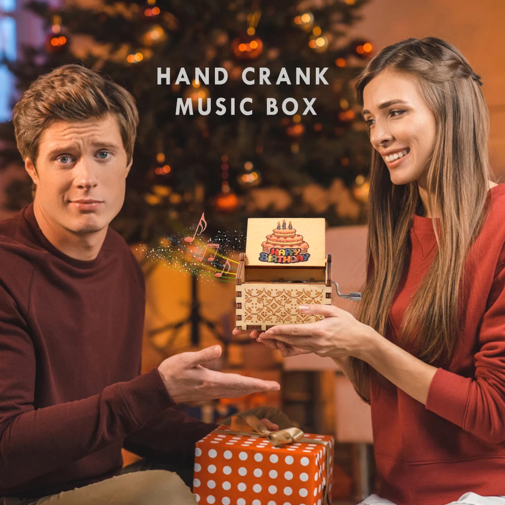 Деревянная музыкальная шкатулка с гравировкой изысканная винтажная деревянная