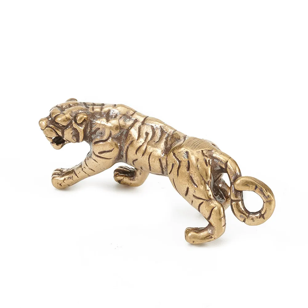 

Pure Brass Solid Vintage Figurines Tiger King Of Beasts Statue Ornaments Home Office Desktop Decorative Funny Toys Craft Gift