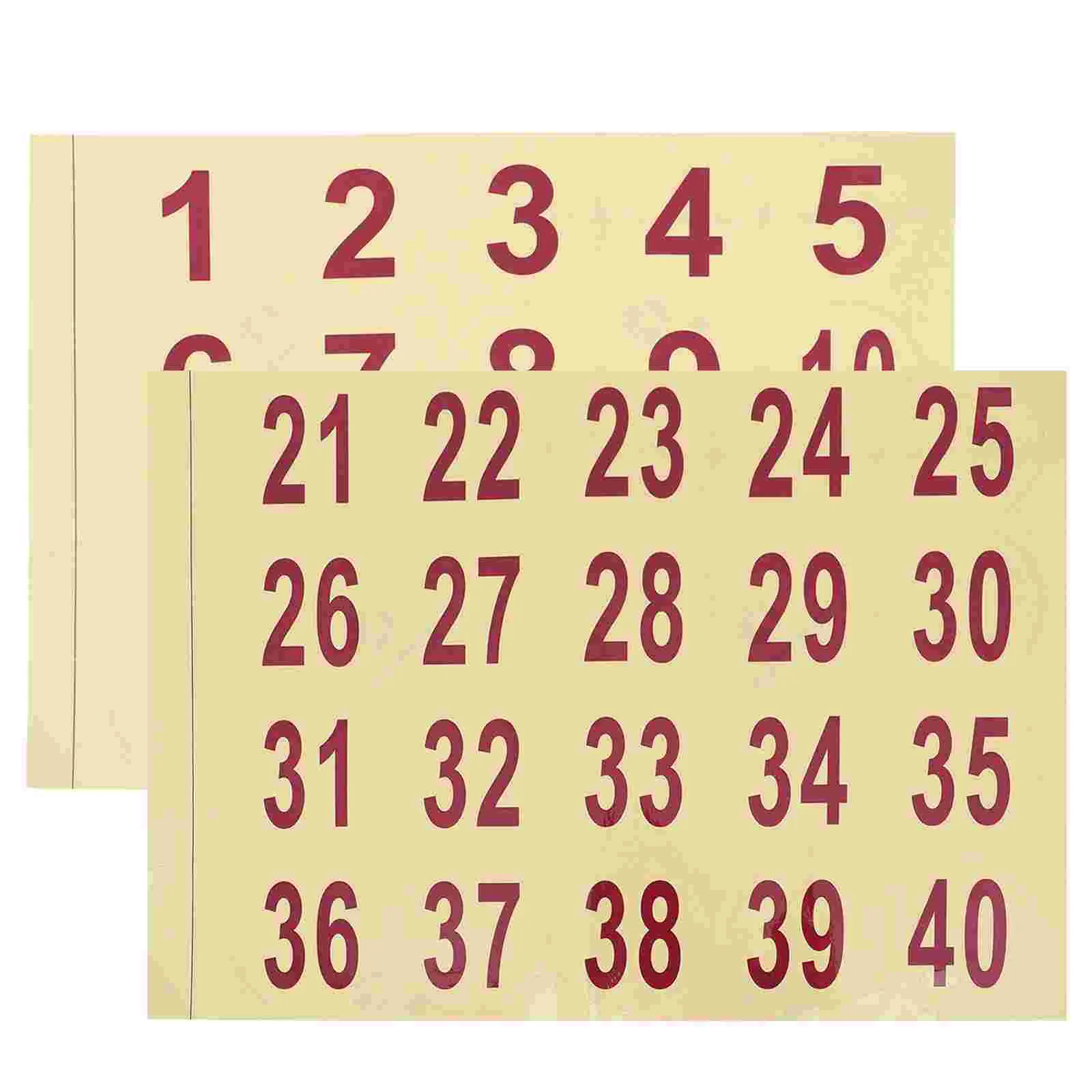 

2 Sheets Alphabet Stickers Transparent Digital Number Pasters Decor Numeral Serial