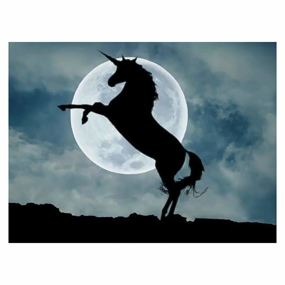 

DIY Diamond Moon Unicorn Full Diamond Embroidery Mosaic Cross Embroidery