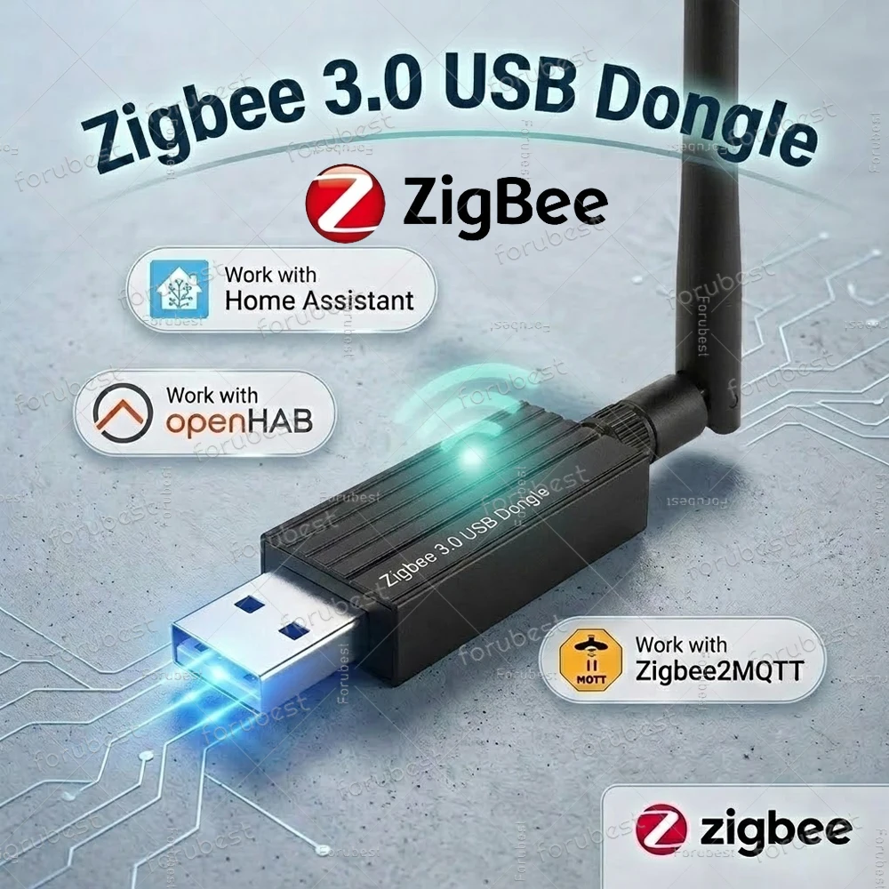 Фото Универсальный USB-адаптер Zigbee 3.0, шлюз Zigbee с открытым исходным кодом, беспроводной хаб с поддержкой Home Assistant, Zigbee2MQTT, серии Zigbee №2