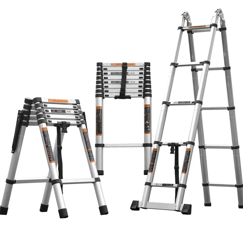 Multifunctional Household Herringbone Ladder Folding Ladder Thickened Aluminum Telescopic Ladder for Home