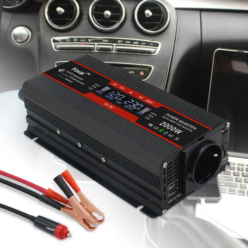 

2600w Pure Sine Wave Inverter High Power Output Portable Voltage Converter With Digital Display Screen Solar Inverter