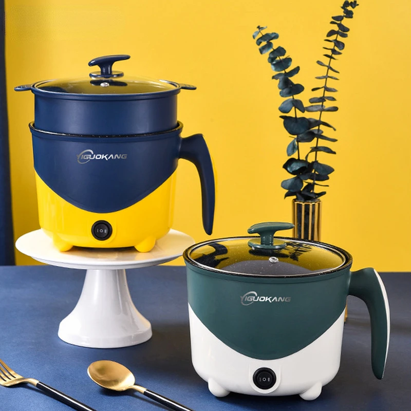 

Mini Electric Cooking Machine 1-2 People Hot Pot Single/Double Layer Mini Non-stick Pan Multifunction Electric Rice Cooker EU
