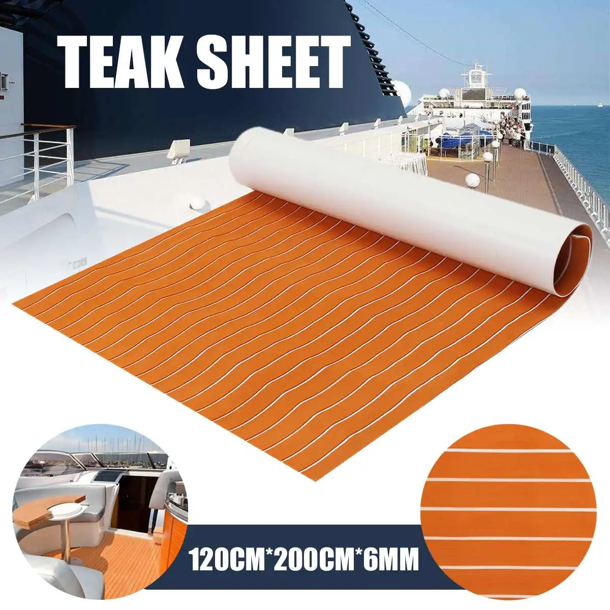 

Напольный коврик из искусственного тика для лодки, 1200x2000x6 мм