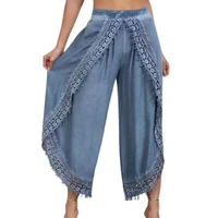 womens fashion pants loose harem sports pants high waist%c2%a0long pants lace beach light womens clothing summer pants