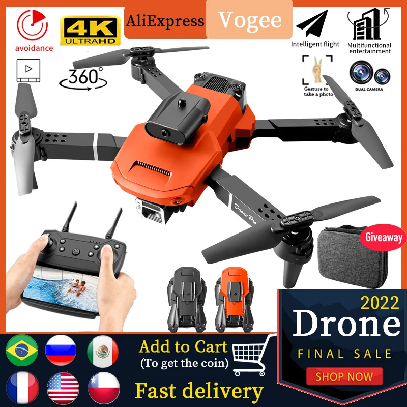 

Квадрокоптер Радиоуправляемый с камерой 4K, 2022 P, Wi-Fi, FPV
