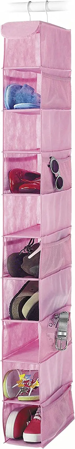 

Hanging Shoe Shelves, Pink Shoe Rack Organizer Holder for Books Toy Clothes