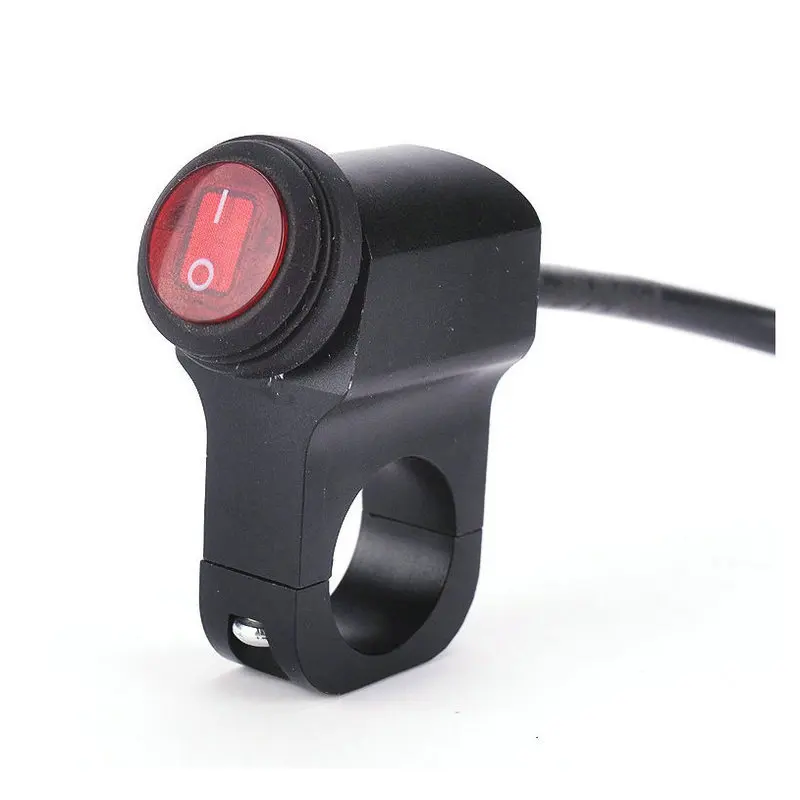 

Motorcycle Universal CNCAluminum Alloy Faucet Fixed12VSwitch Headlight Spotlight Universal Switch Black