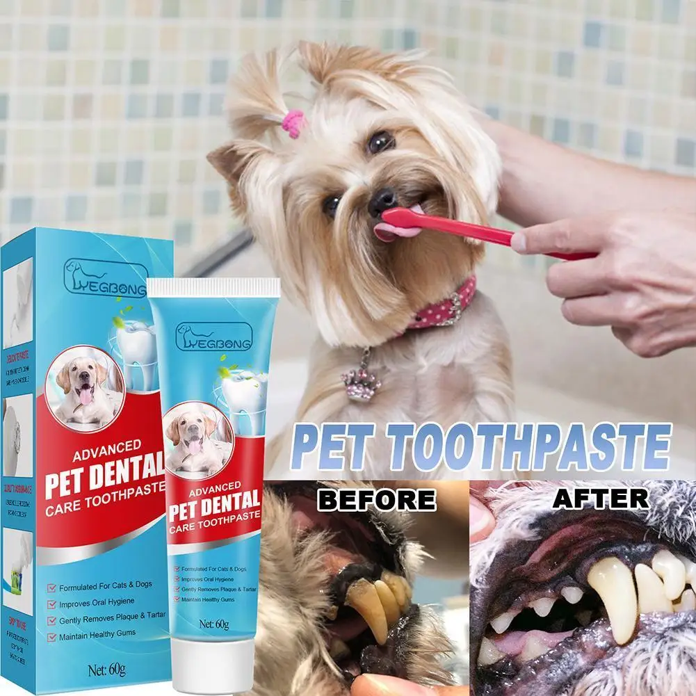 

60 G Pet Toothpaste Fresh Edible Remove Bad Breath Tartar Dental Calculus For Dogs Cats Pet Dental Care Supplies R9B8