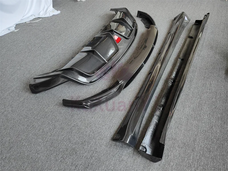 Широкий обвес из углеродного волокна для Tesla Model Y передние боковые юбки и задний