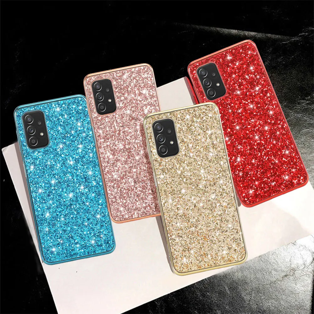

Bling Glitter Flash Phone Case For Samsung Galaxy A54 A14 A73 A72 A71 A51 A41 A31 A52s A42 A32 A22 A21s A53 A52 Shining Cover