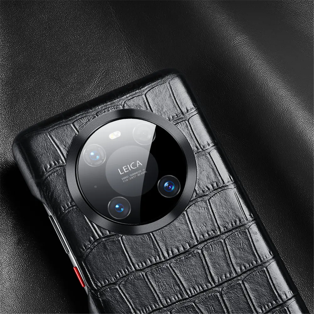 For Huawei P50 Pro P40 Pro Mate 40 Pro 30 Pro Case Luxury Handmade Crocodile Genuine Leather Back Case Cover For Huawei P50