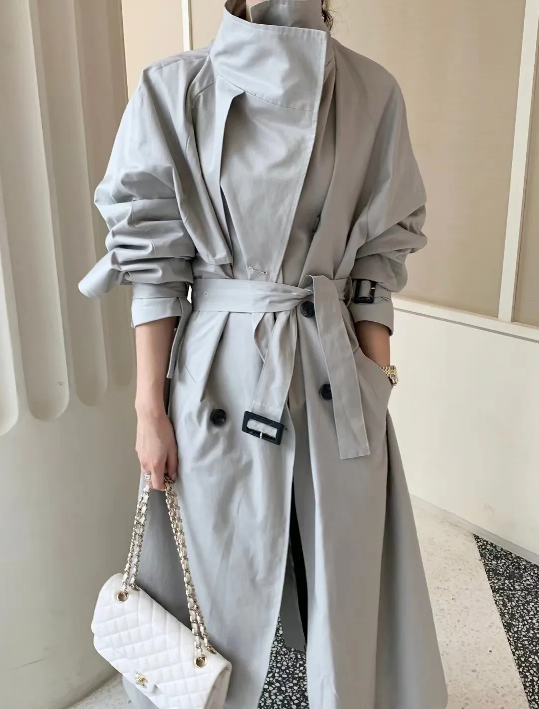 

SuperAen Retro Spring and Autumn New 2022 Solid Color Wild Cotton Fashion Casual Elegant Trench Coat for Women