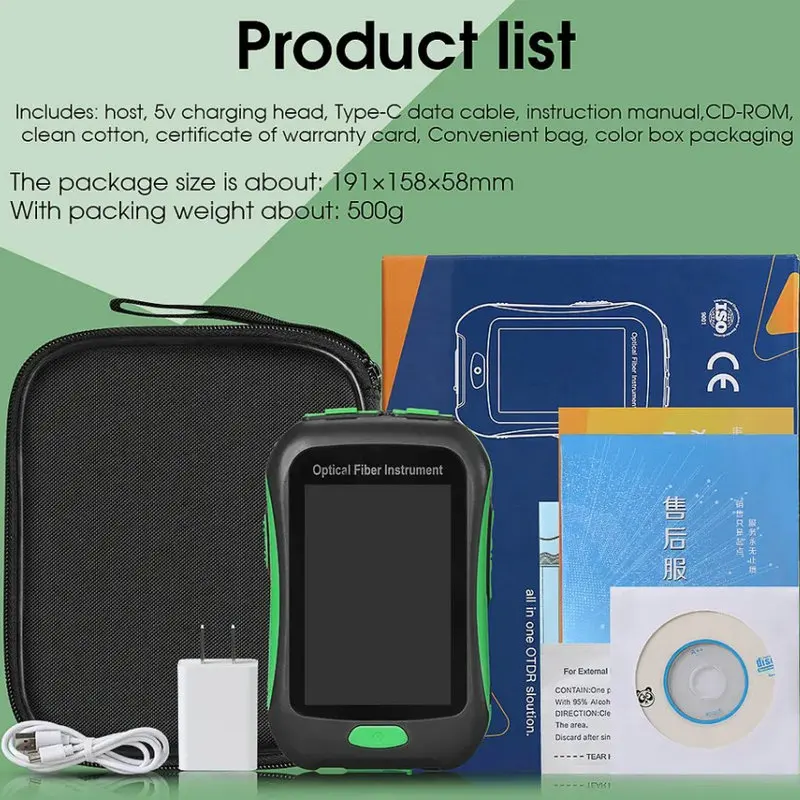 Мини OTDR сенсорный экран Активный 80 км встроенный OPM/VFL/OLS/светодиодный Lighting 5 в 1