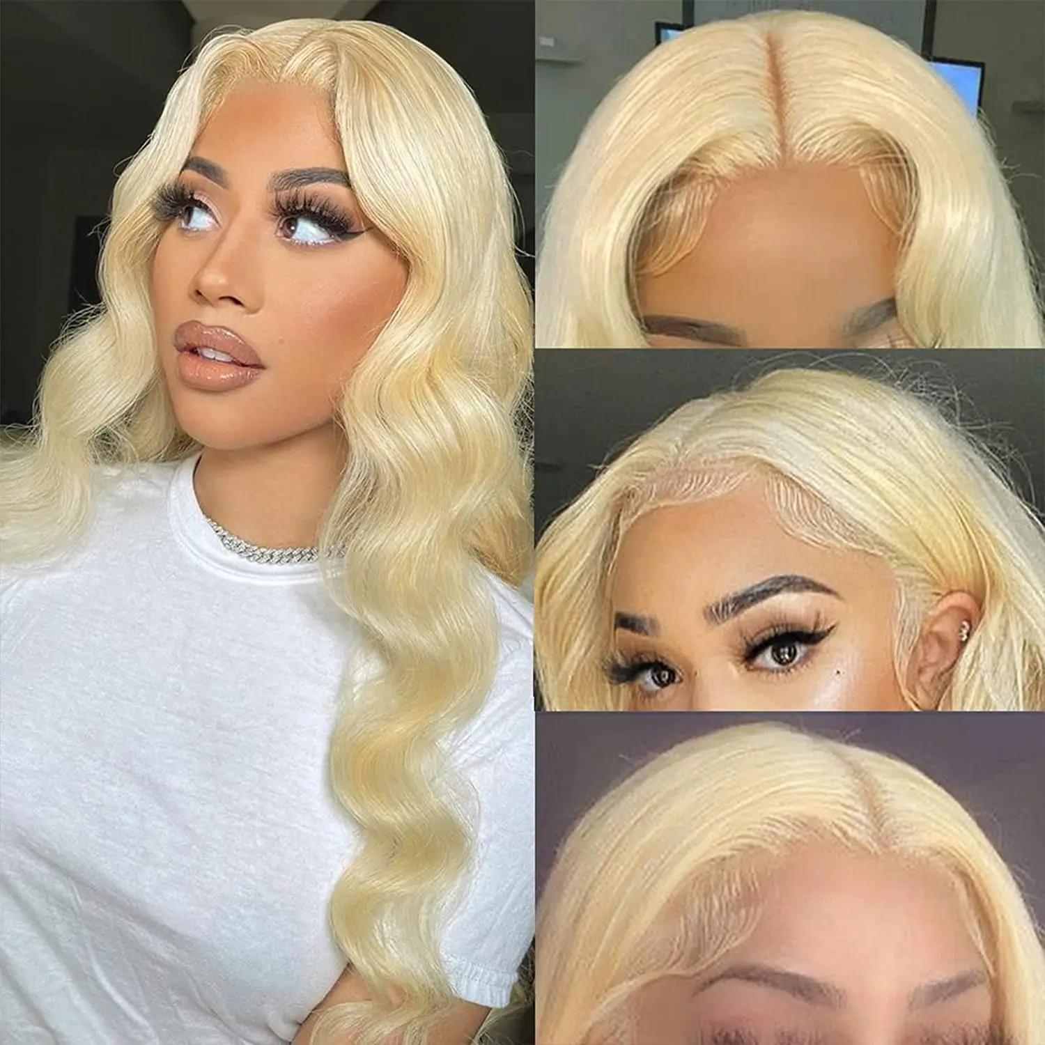 38 36 34 Inch 13x4 13x6 613 Lace Frontal Wig Honey Blonde Colored Brazilian Remy Body Wave Lace Front Human Hair Wigs for Women