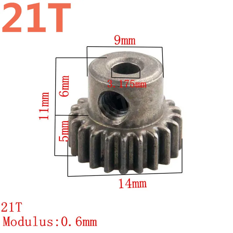 

11181 Metal Motor Gear 21T Pinion HSP Parts For 1/10 Scale Models EP RC Off Road Monster Truck Hobby Baja Himoto Amax 94111