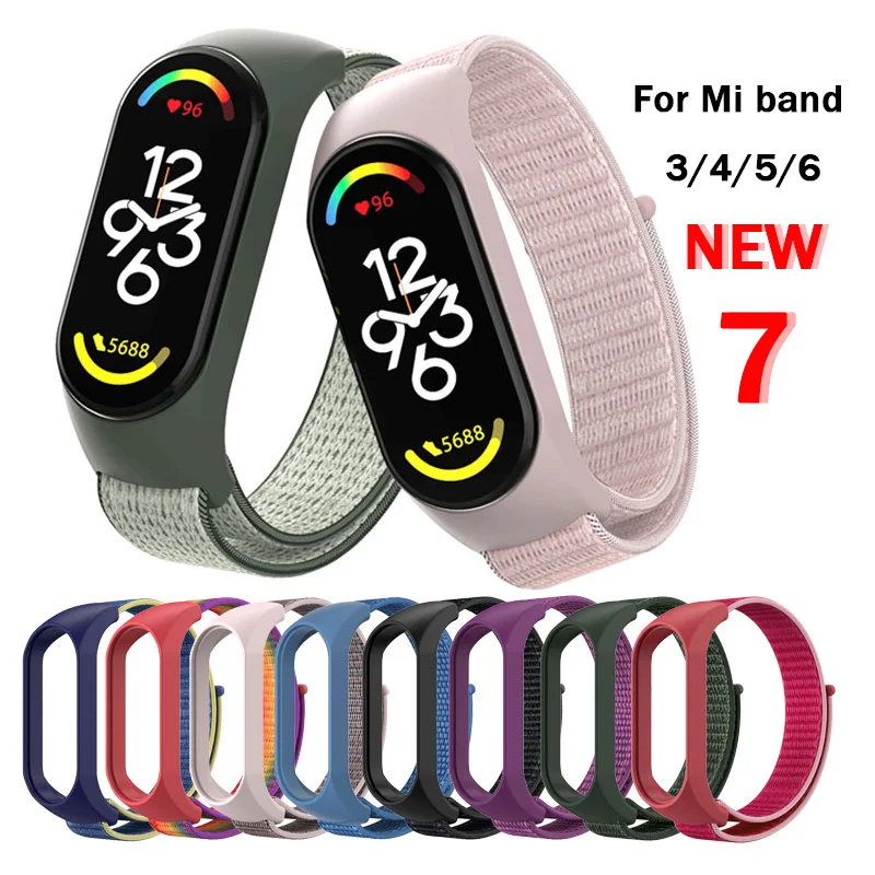 

Nylon Straps For Xiaomi Mi Band 7 6 5 Xiomi Adjustable Replacement Sport Bracelet Pulsera Correa Miband 5 6 7 Strap Wristbands