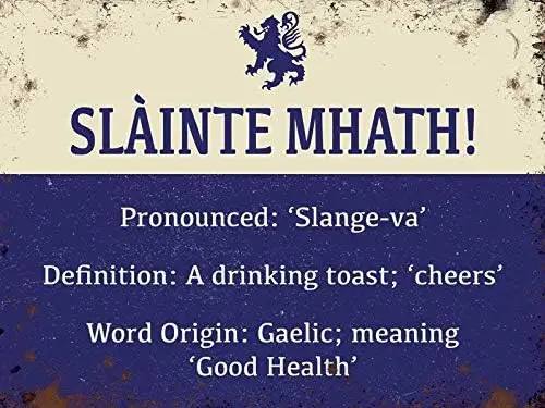 Настенный декор Шотландии Slainte Mhath! Оловянная вывеска винтажные вывески