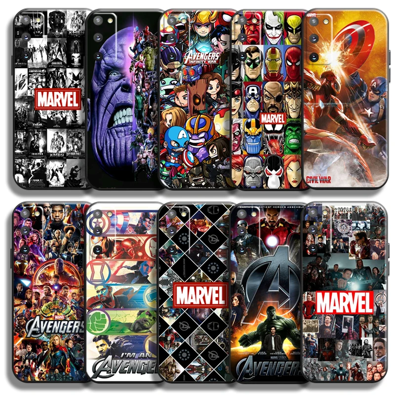 

Marvel Avengers For Samsung Galaxy S21 S20 Plus Ultra Samsung S21 S20 FE 5G Phone Case Carcasa Coque Soft Black Back Funda