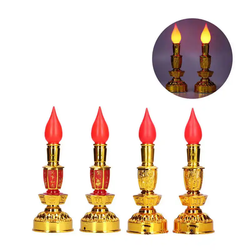 

Candle Lamp LED Low Power Consumption Chinese Style Traditional Retro Buddhist Decor Lamp Buddhist Supplies