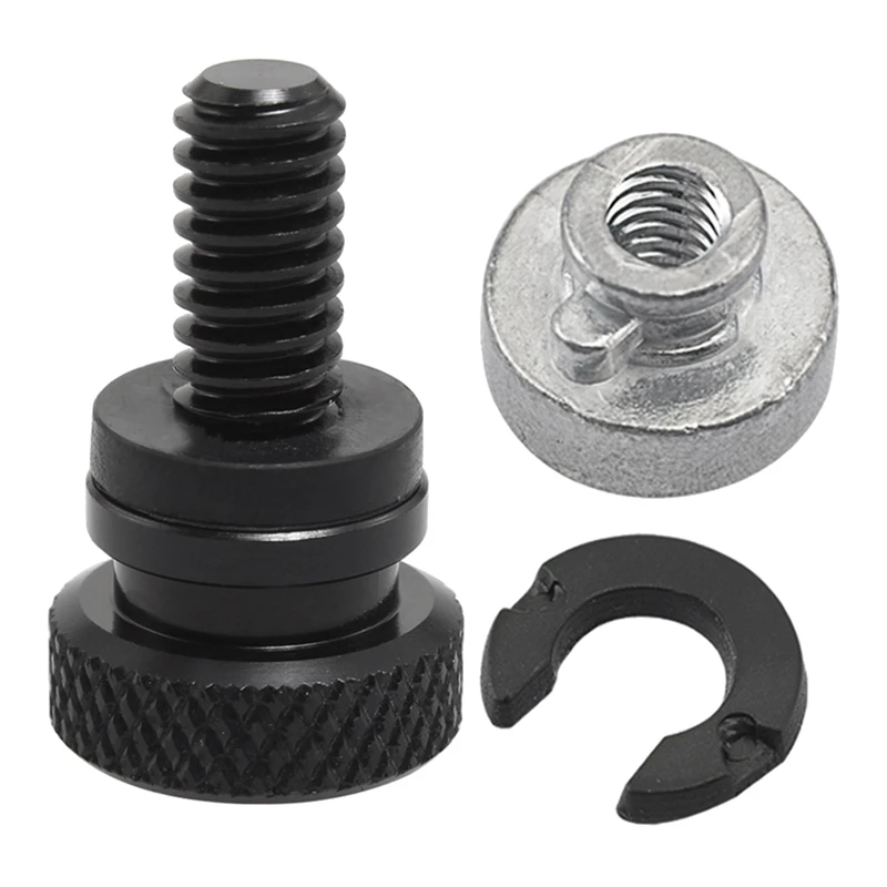 

1/4In Black Rear Fender Passenger Seat Bolt Tab Screw Nut For Sportster XL 883 1200 Fatboy Road King Softail Accessories