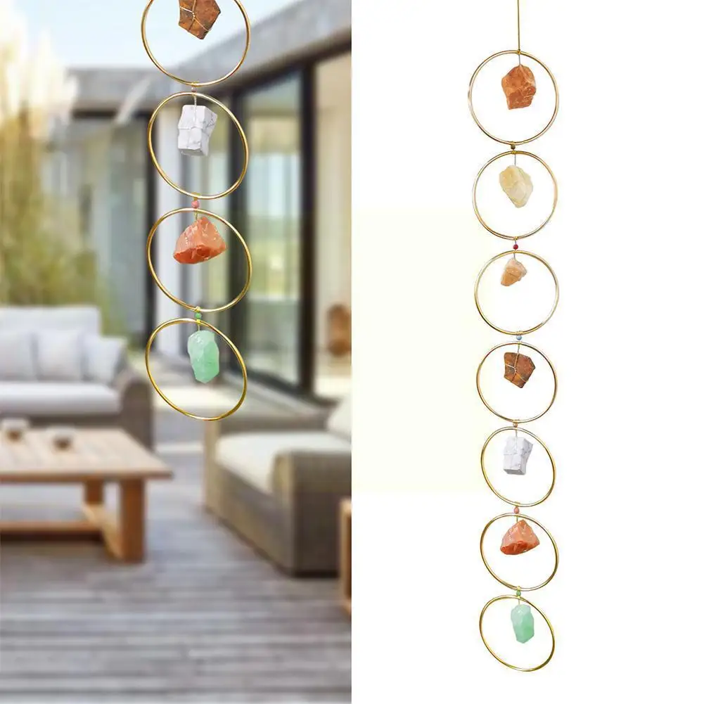 

Crystal 7 Chakra Gemstone Wall Decor Tree of Life Chakra Shui Ornament Hanging Crystals Home Stones Meditation Decor Feng H8O7