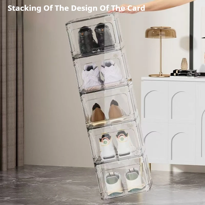 Прозрачная коробка для обуви комбинированный шкаф утолщенный штабелируемый