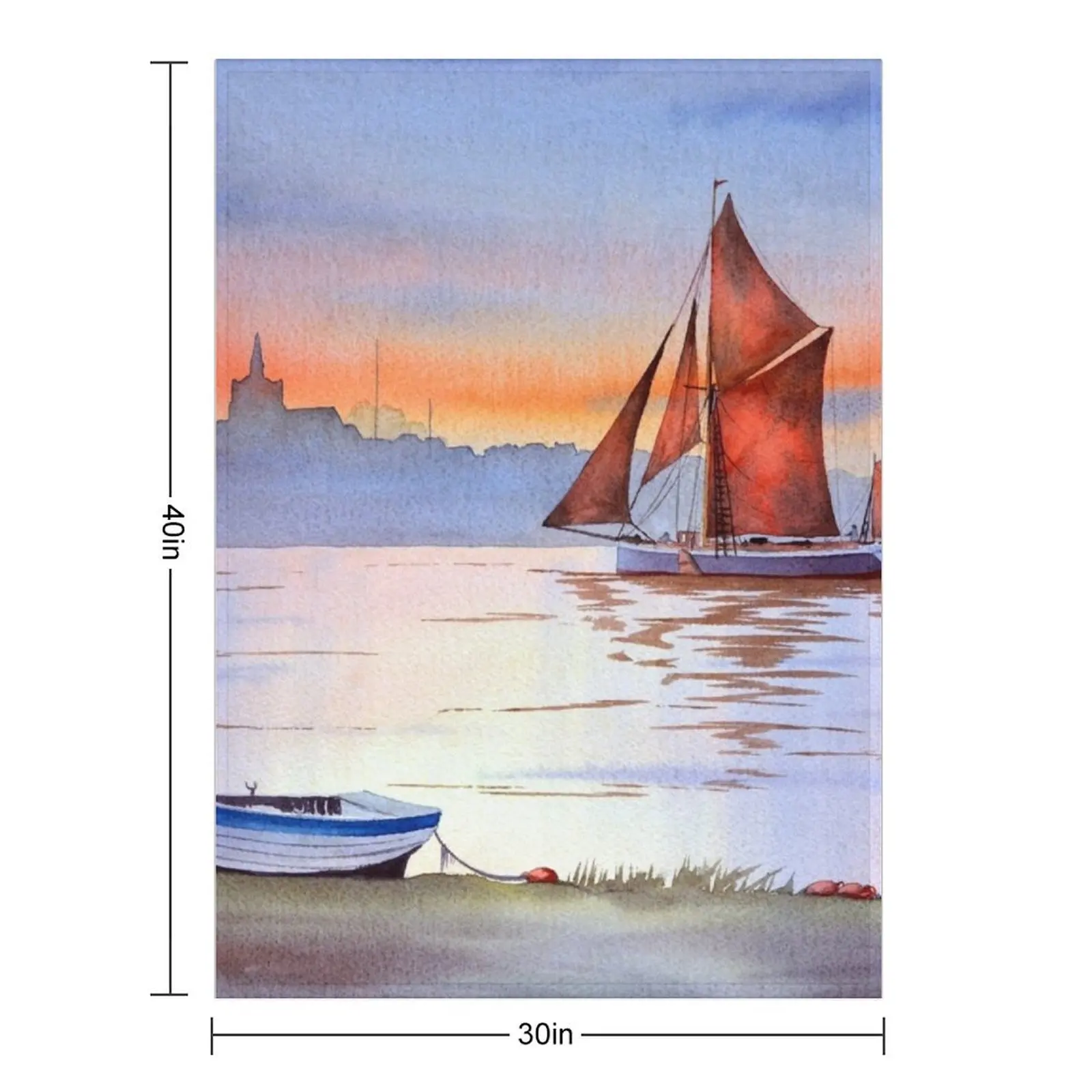 Фото Одеяло Thames Barge At Maldon Essex England, одеяла для диванов, декоративные диваны, большие летние одеяла №3