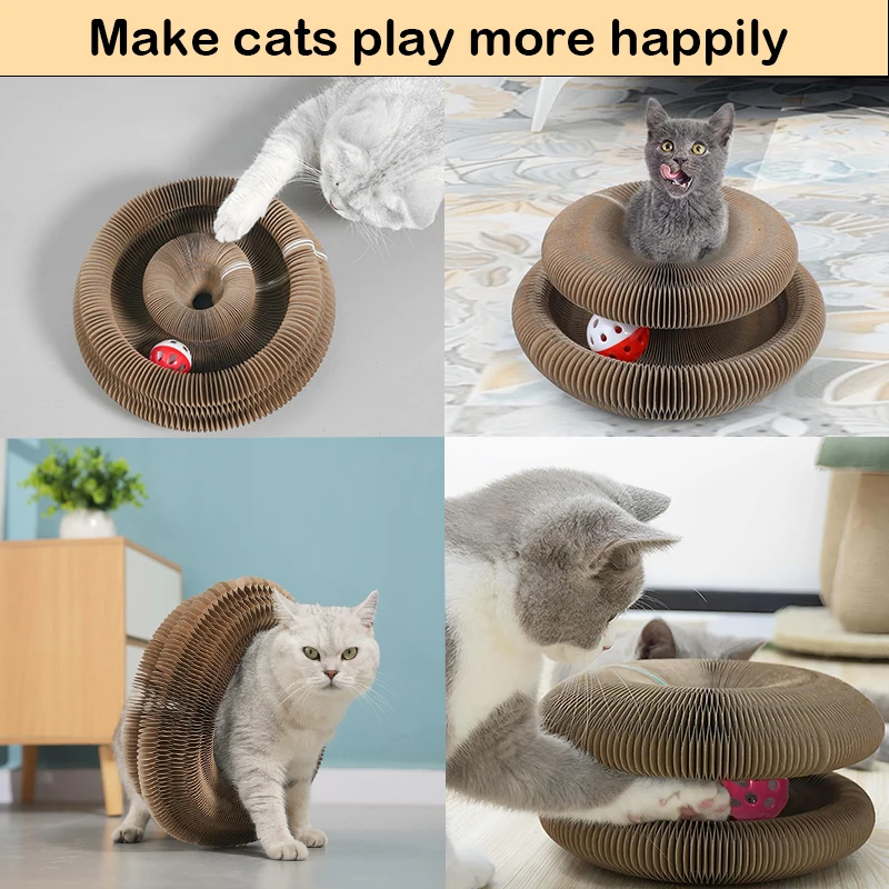 Волшебный орган, игрушка для кошек, когтеточка для кошек, круглая складная когтеточка для кошек с колокольчиком, шлифовальный коготь для кошек, игрушка (art.: 3920cd5f262ab) - 3920cd5f262ab