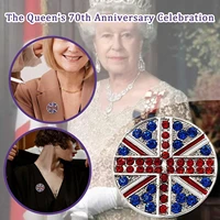 union jack brooch round fashion temperament the queen celebration 70th brooch party decoration anniversary jewelry festival s1t9