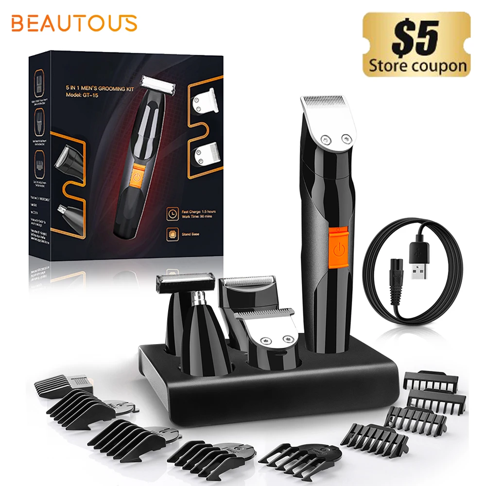 Hair Clippers Cordless Beard Razor Grooming Mustache Kit