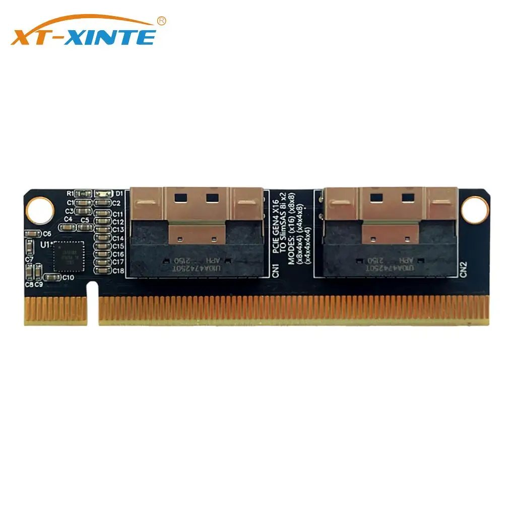 PCIe 4 0x16-4 Порты NVMe-совместимые карты расширения PCI-E 0 16x для SlimSAS 8i x2 SFF8654 Графика