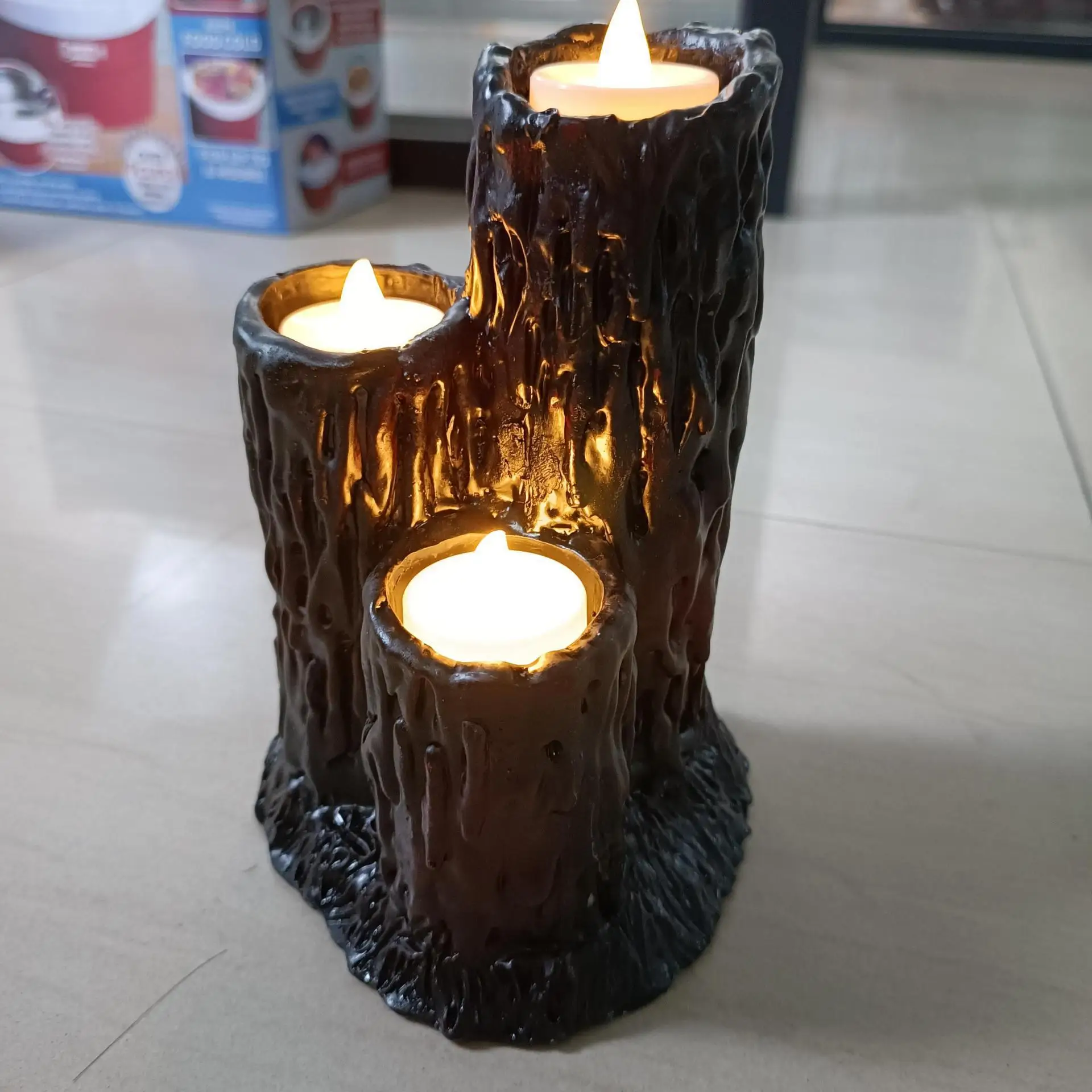 

HOLLOWEEN Melting Cluster Candle Resin Candlestick Tree Ornaments Room Decot